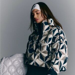 Free People Mountain High 3D Printed 1/2 Zip Fleece